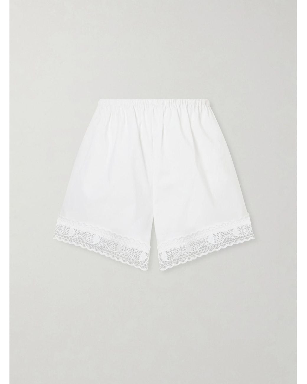 Staud White Da Adolfo Brezza Cotton-Blend Shorts