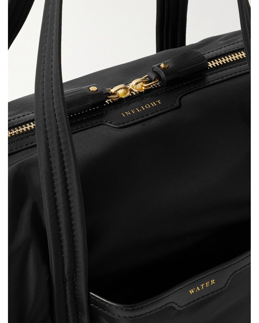 Anya Hindmarch Black Inflight Leather-Trimmed Econyl Weekend Bag