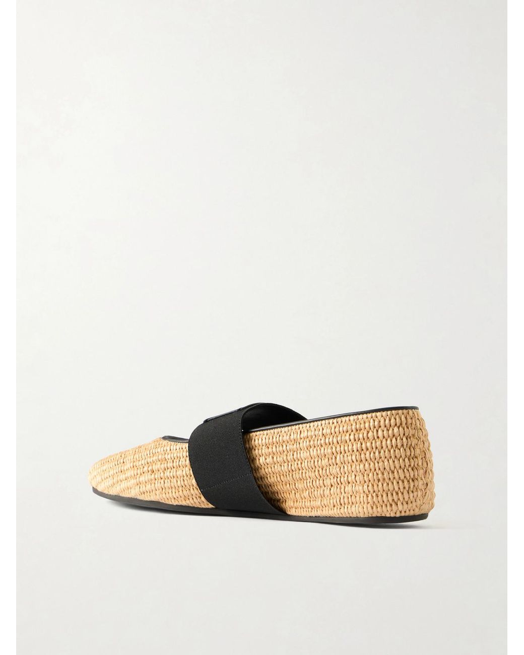 Givenchy Natural Logo-Appliquéd Raffia Ballerina Flats
