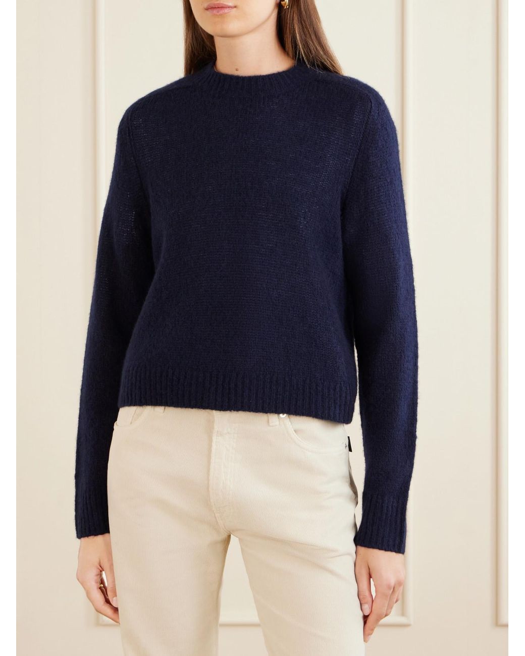 Lisa Yang Blue Solene Cashmere And Silk-Blend Sweater