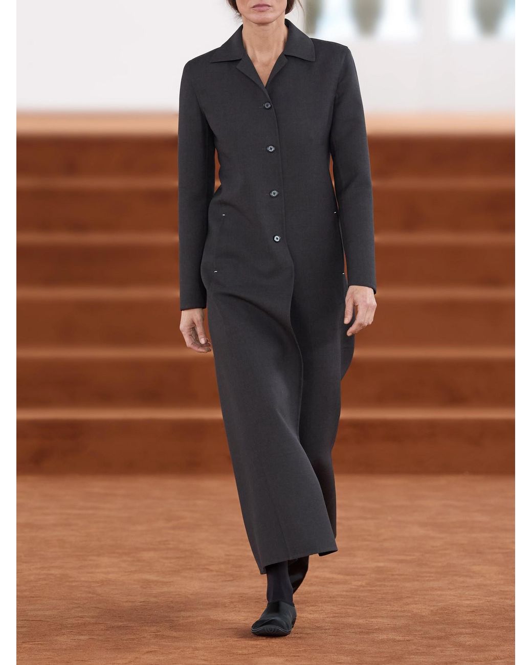 Jil Sander Black Elbe Rubber-Trimmed Satin Flats
