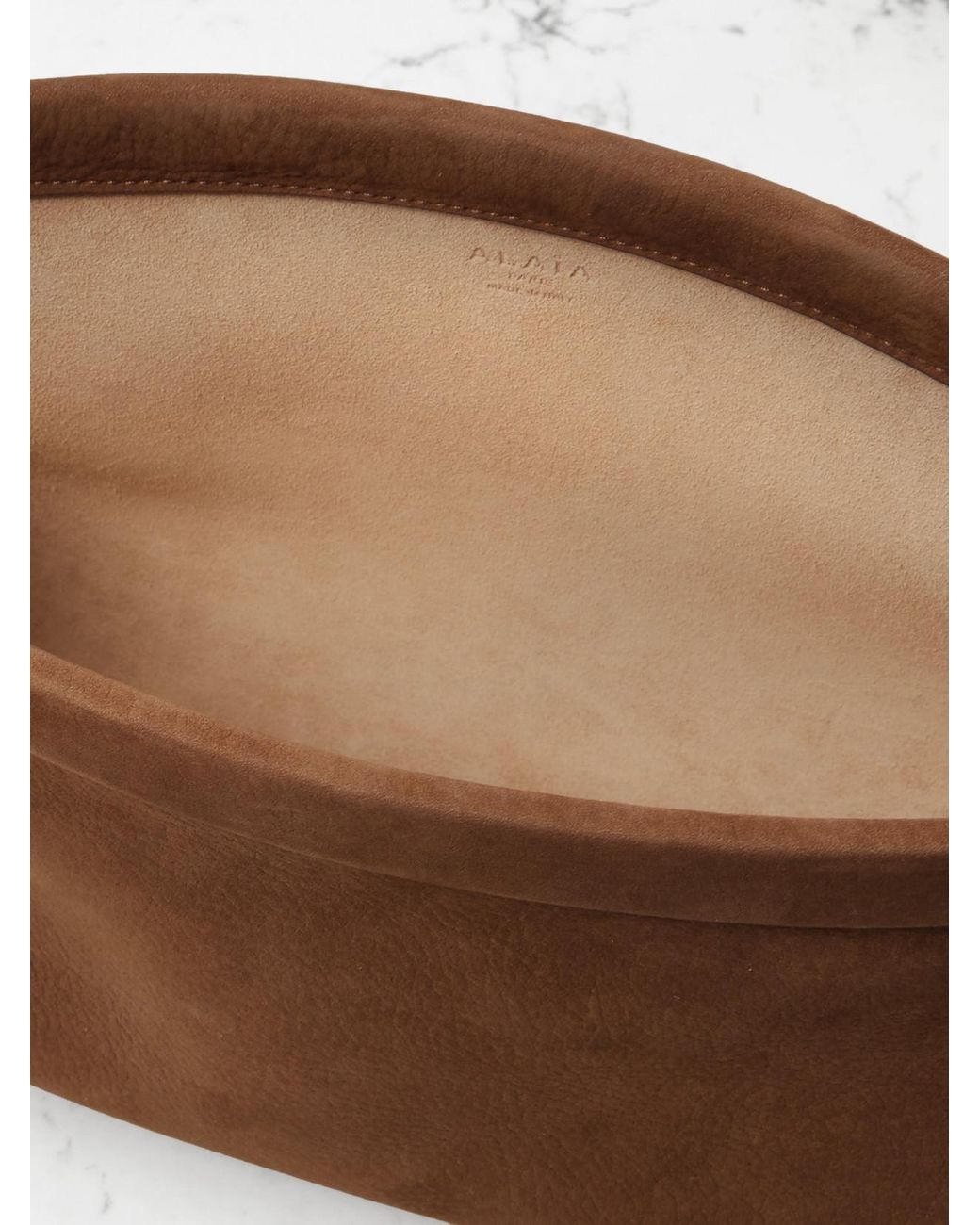 Alaïa Brown Click Medium Nubuck Shoulder Bag