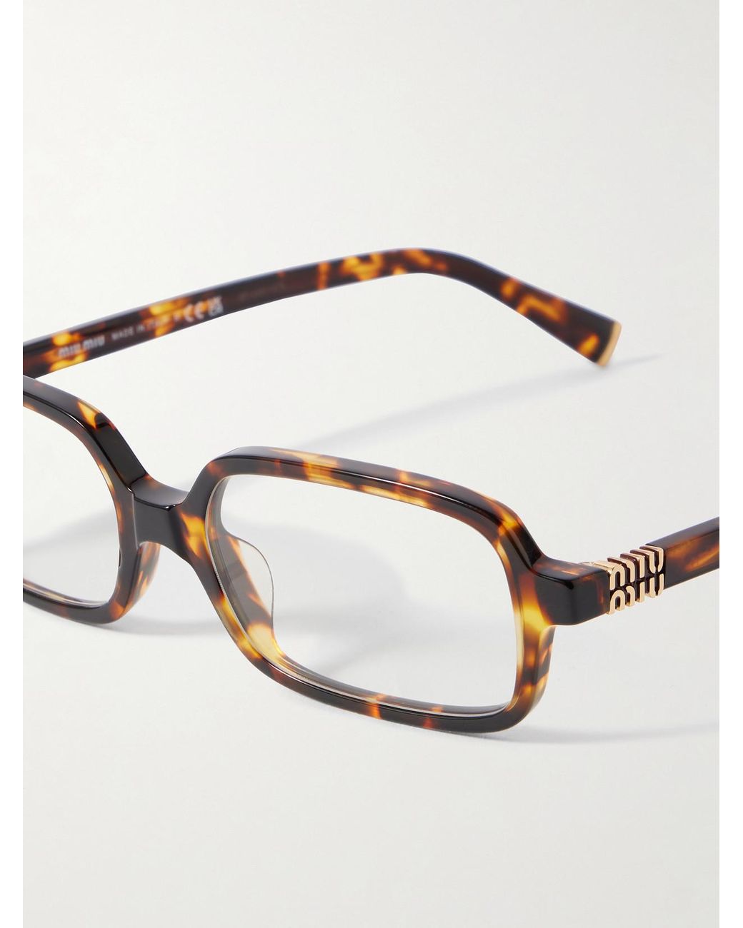 Miu Miu Multicolor Rectangular-Frame Acetate Optical Glasses