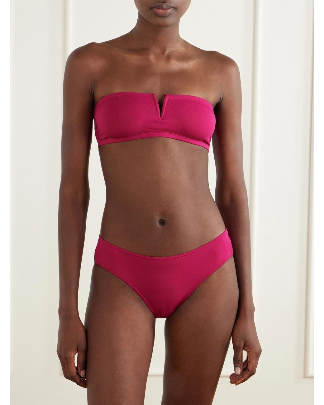 Eres Pink Arcade Strapless Bikini Top