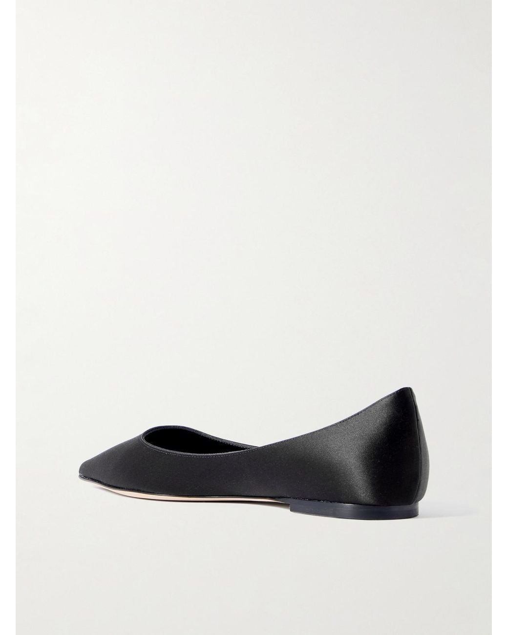 Jimmy Choo White Love Satin Flats