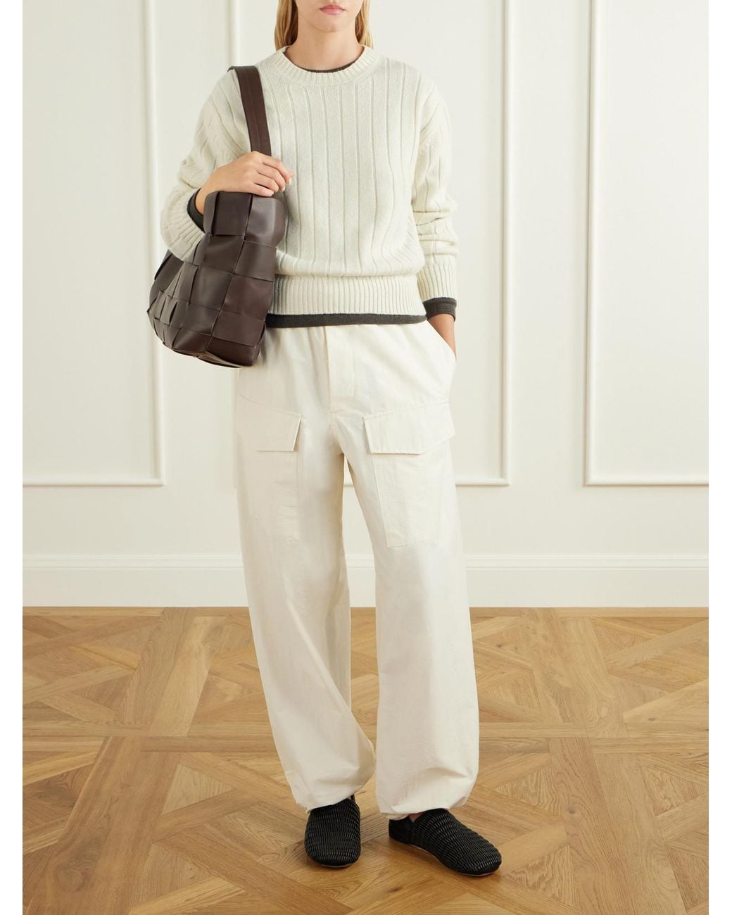&Daughter Natural Rooney Ribbed Wool Sweater