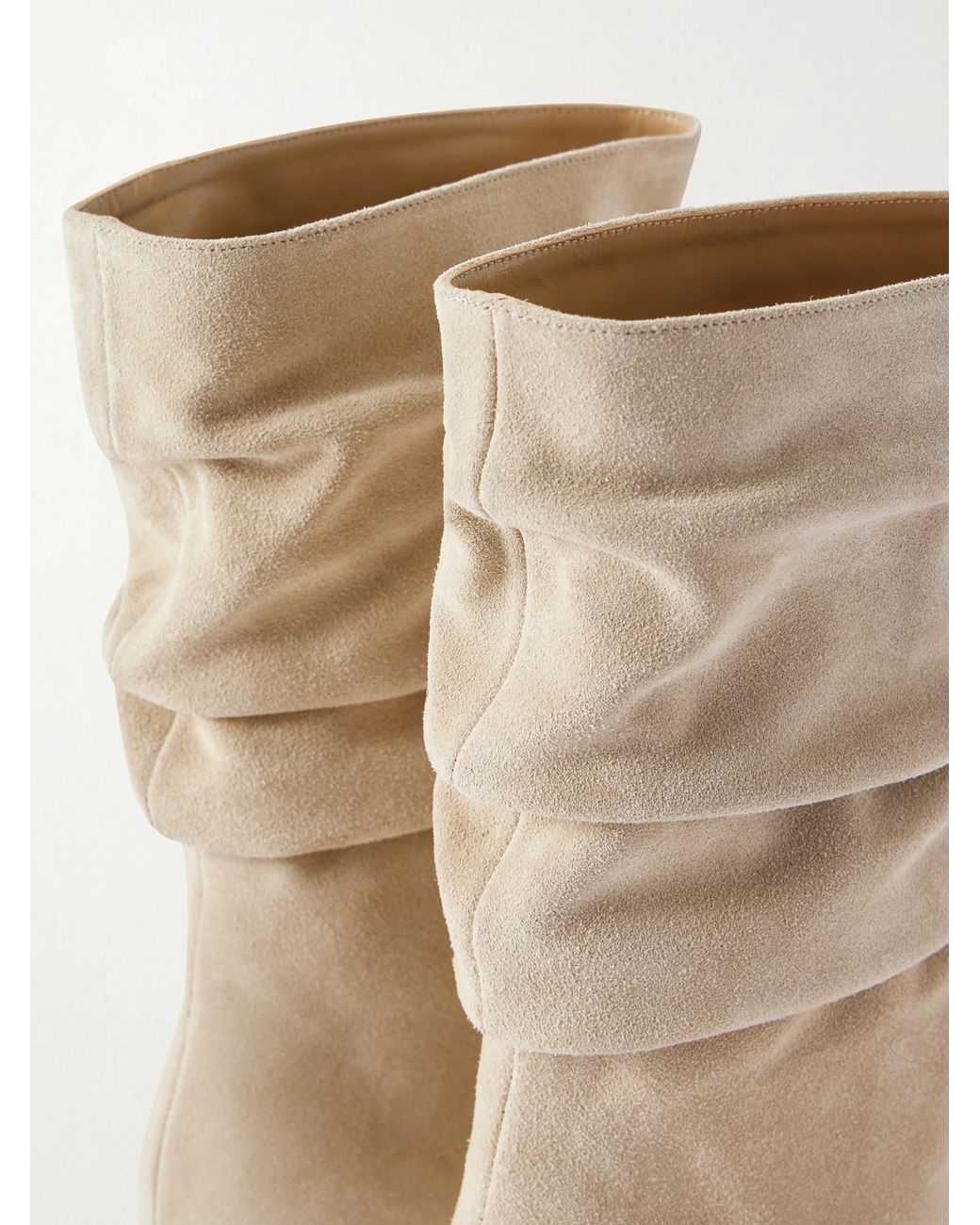 Manolo Blahnik Natural Calassohi 90 Suede Knee Boots