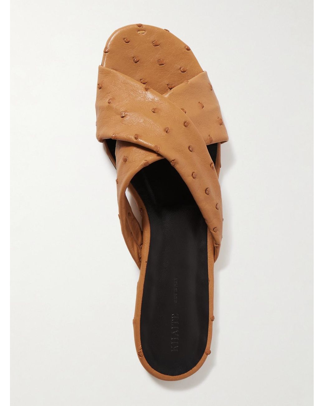 Khaite Brown Liria Ostrich Sandals
