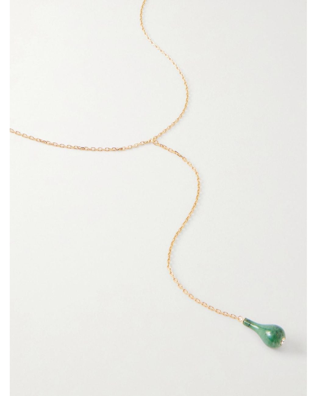 Totême  White Plated, Jade And Swarovski Crystal Necklace