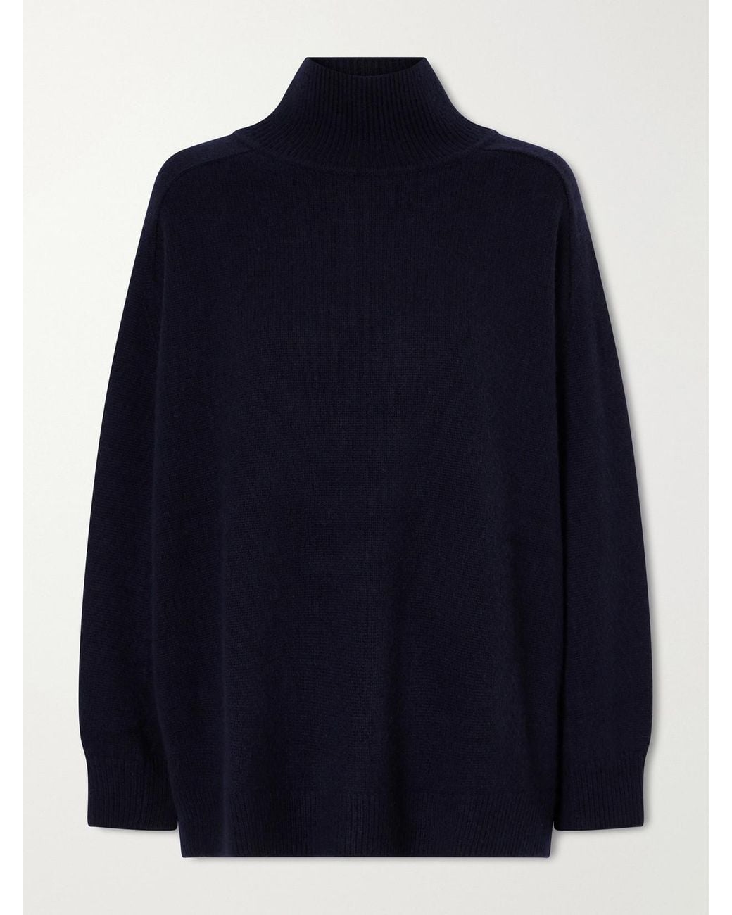 Allude Blue Cashmere Turtleneck Sweater