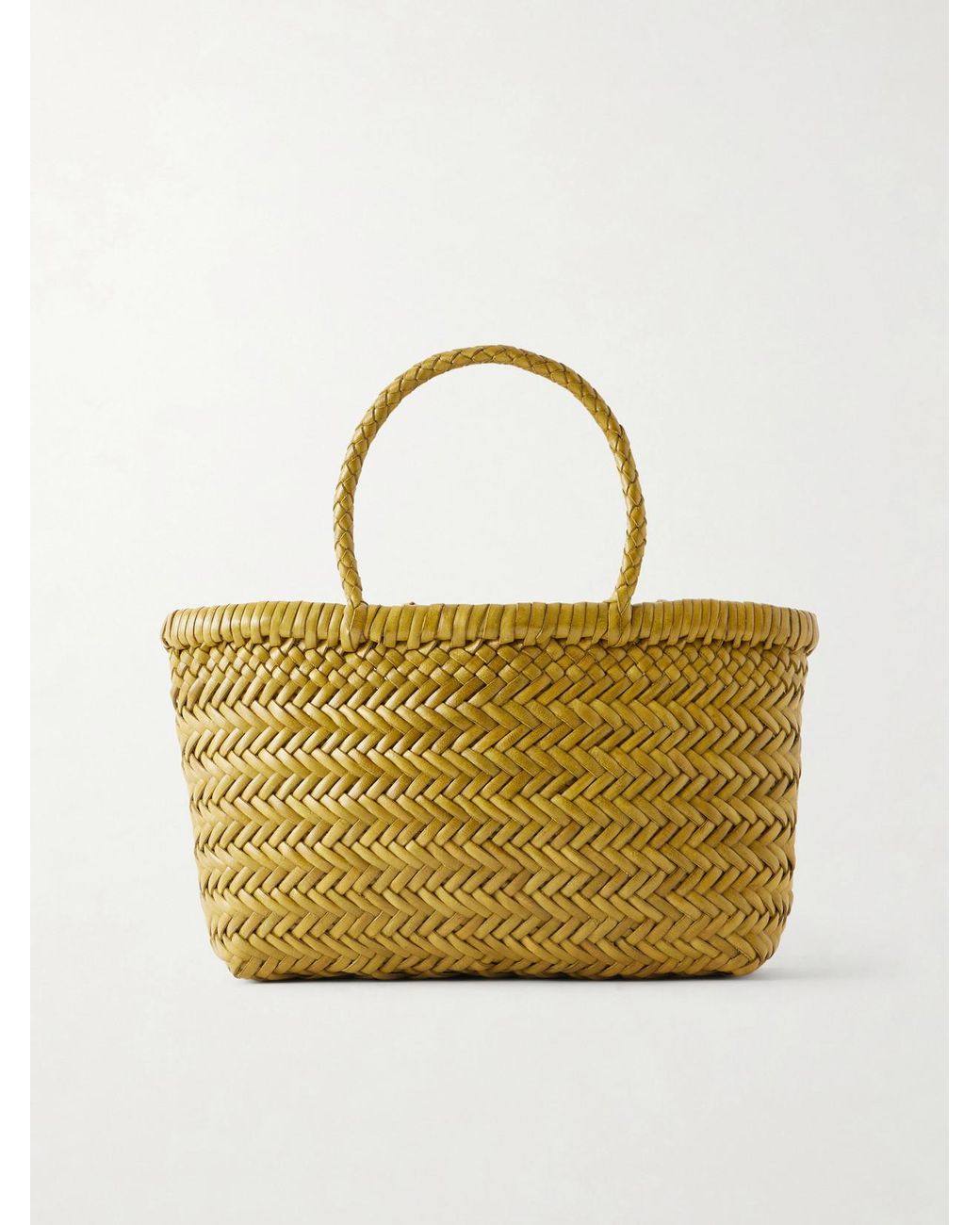 Dragon Diffusion Metallic Gora Mini Woven Leather Tote