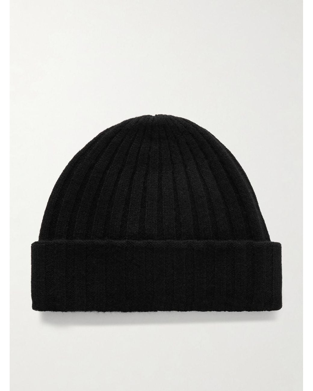 Totême Black Ribbed Cashmere Beanie