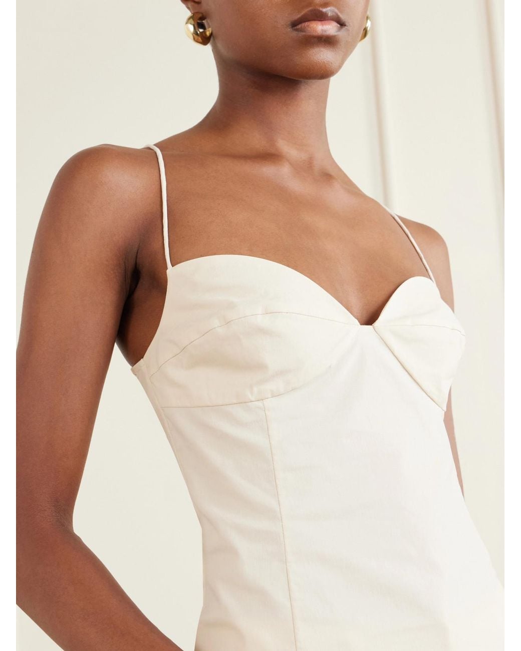St. Agni Natural Studio Stretch Cotton-Blend Poplin Camisole