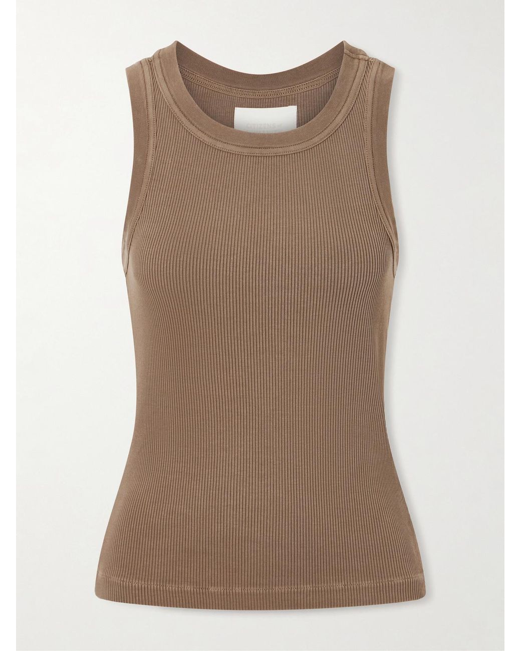 Citizens of Humanity Brown Isabel Ribbed Jersey Tank