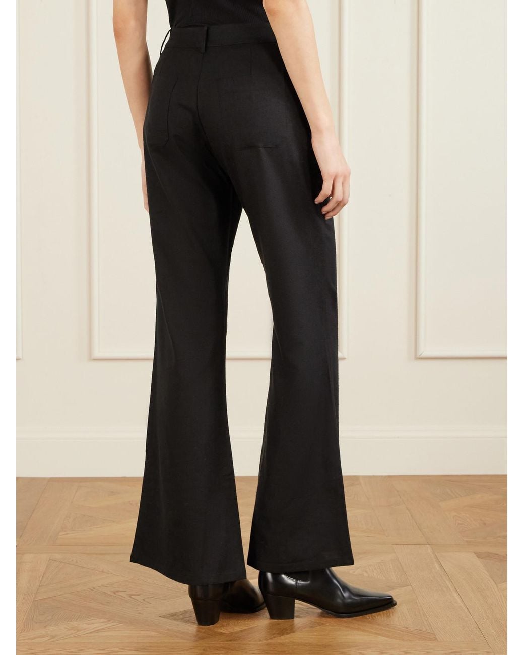 Alix Of Bohemia Black Bunny Silk Flared Pants