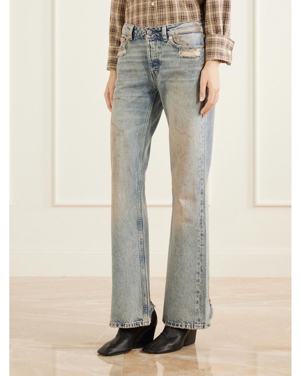 Our Legacy Blue Rover Cut Distressed Mid-Rise Bootcut Jeans
