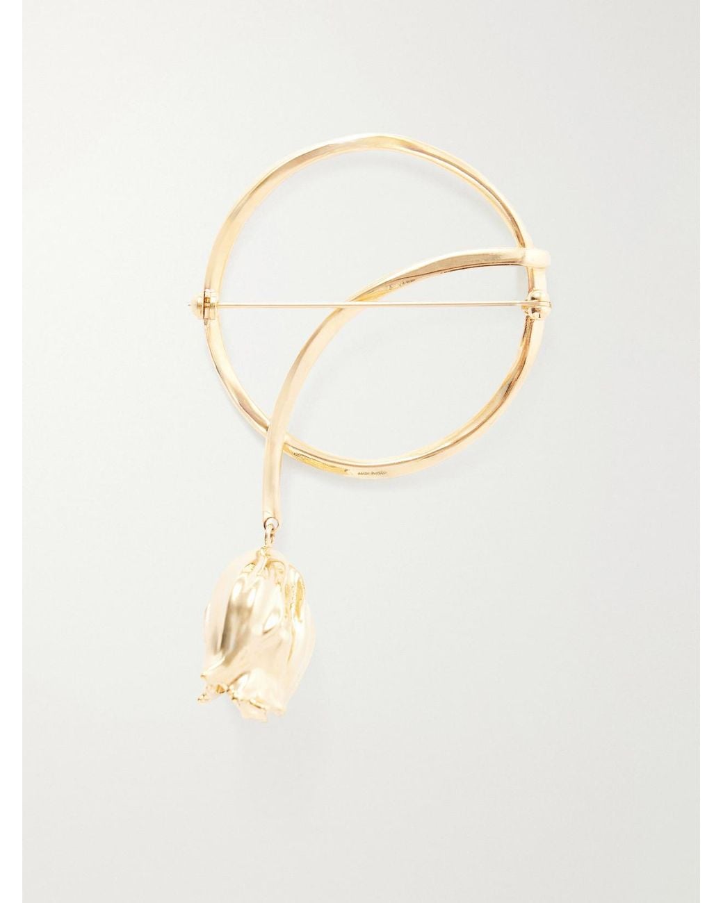 Chloé White Tulip-Tone Brooch