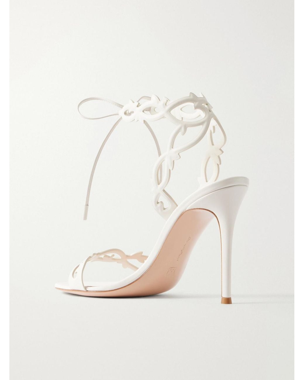 Gianvito Rossi Natural Eden 95 Laser-Cut Leather Sandals