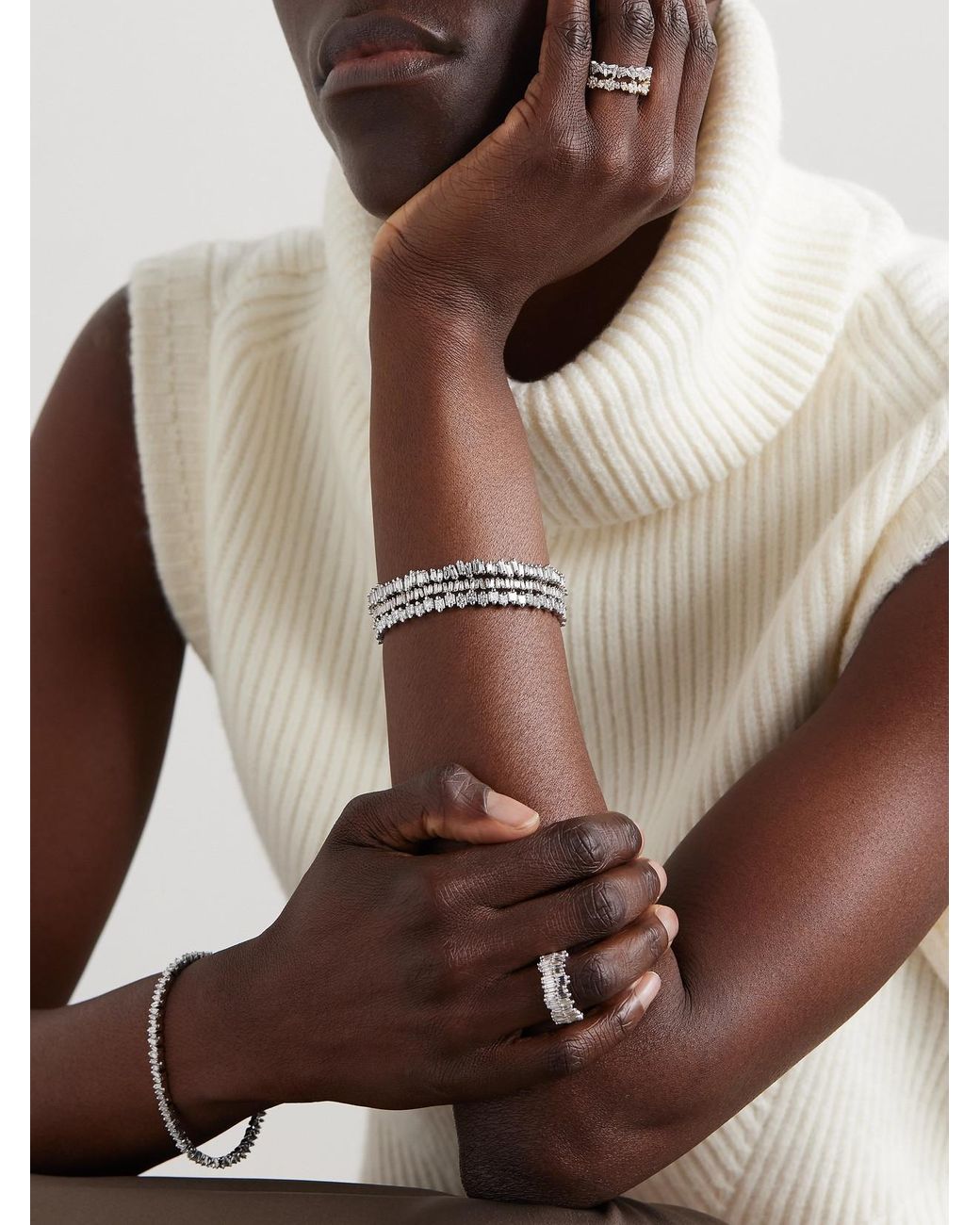 Suzanne Kalan Natural 18-Karat Diamond Tennis Bracelet