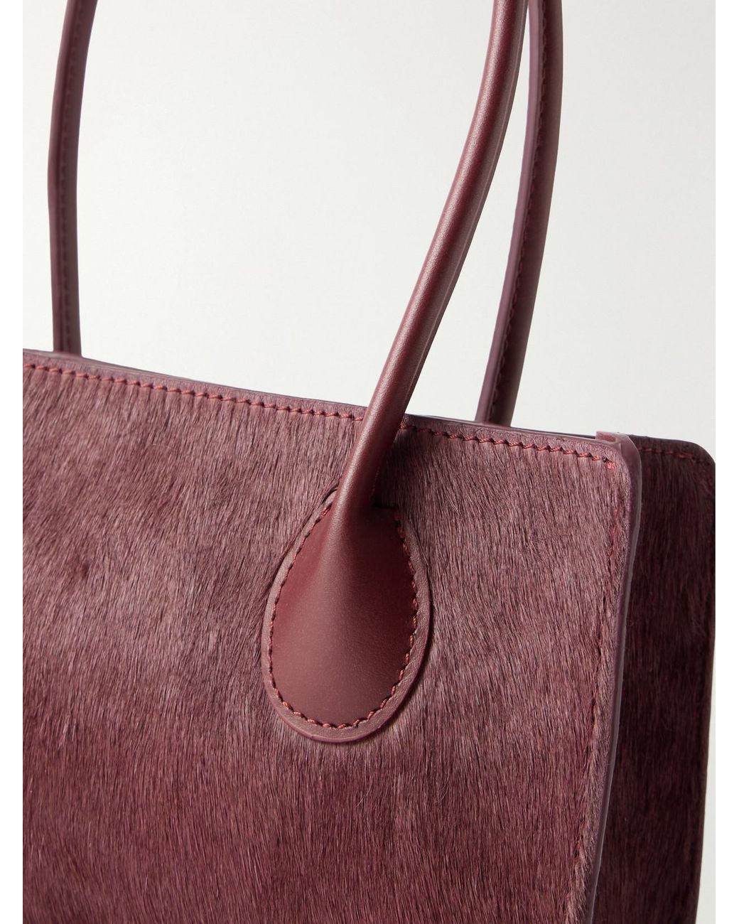LIE STUDIO Red The Lou Calf-Hair Shoulder Bag