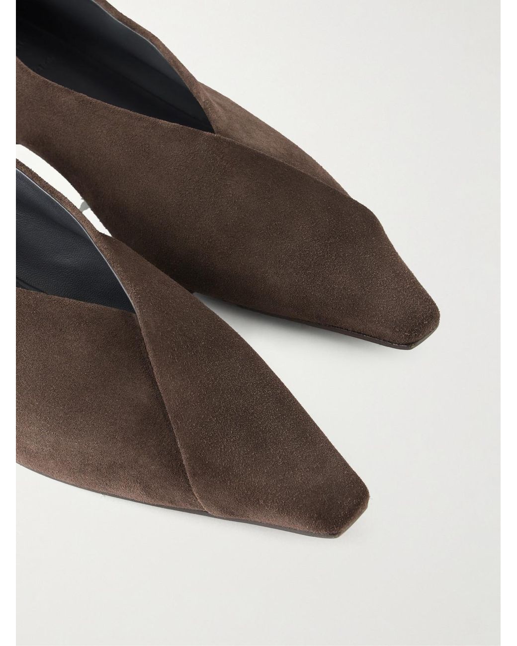 Brunello Cucinelli Brown Suede Ballerina Flats