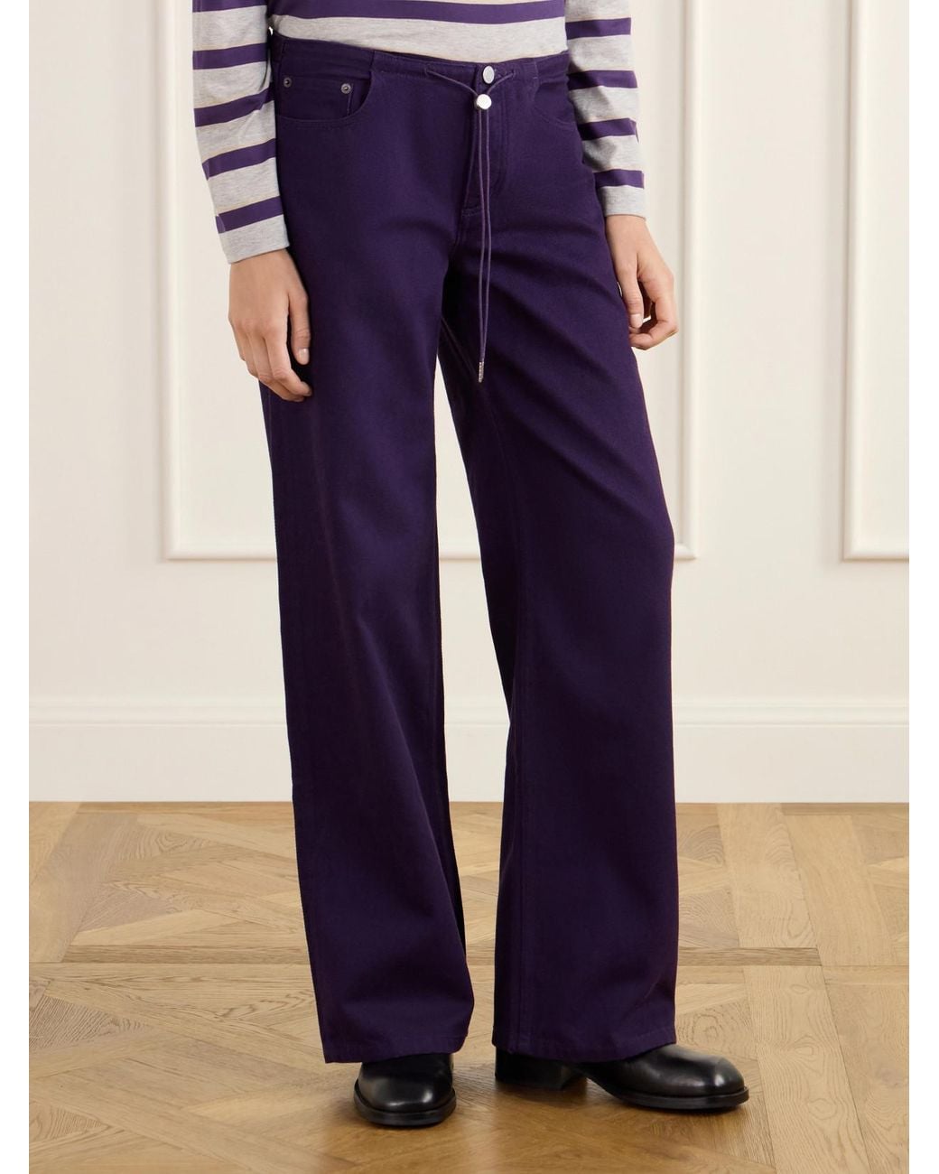 Still Here Purple Cool Low-Rise Straight-Leg Jeans