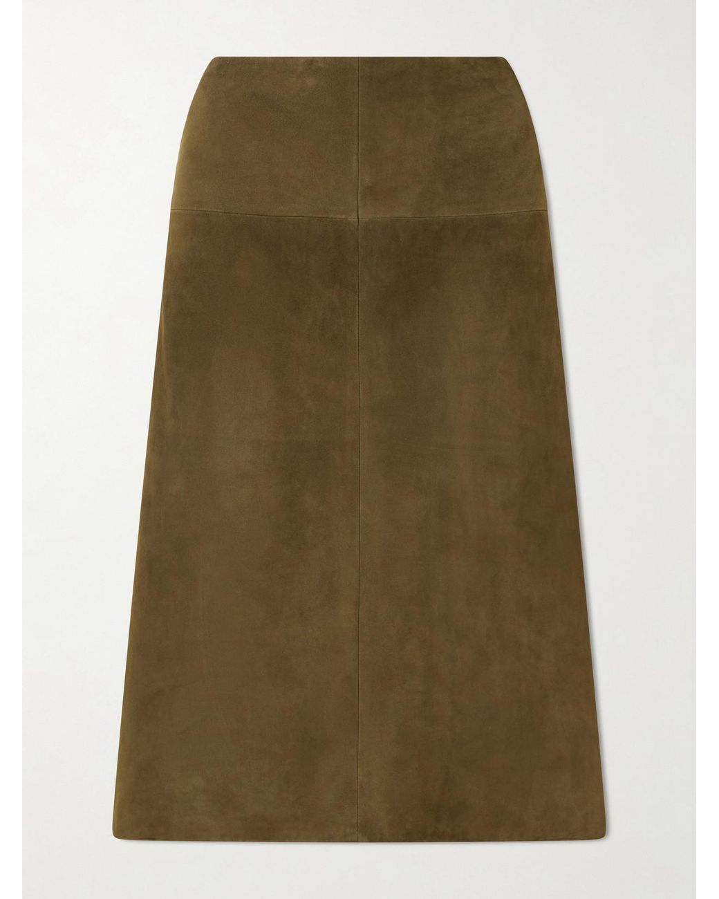 Proenza Schouler Green Irine Suede Midi Skirt