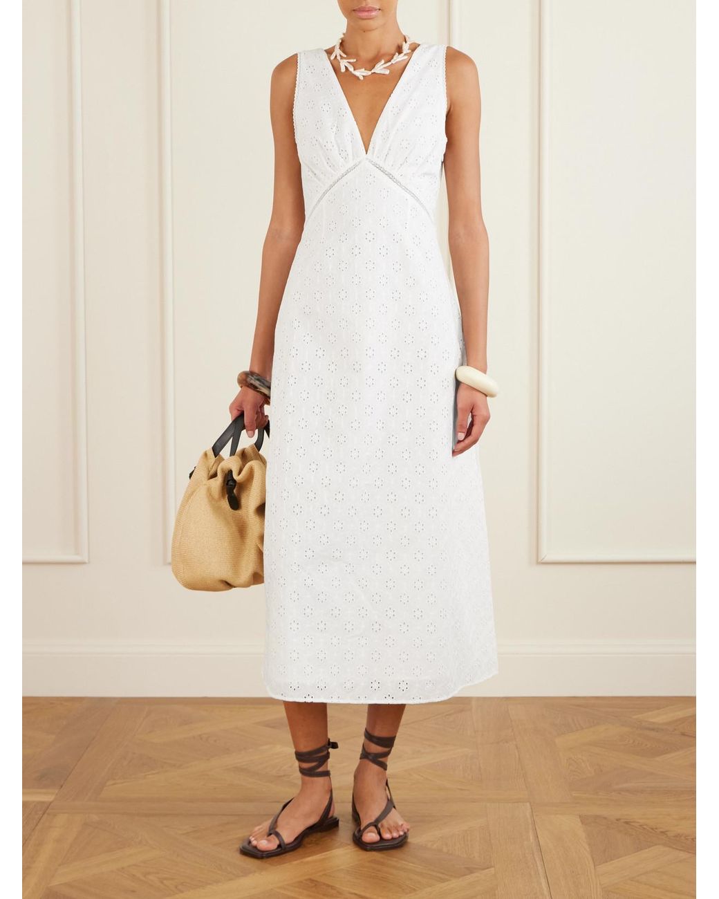 knee length dresses for ladies Faithfull the Brand Laureles Midi Dress in Akaia Strripe Green  Coco & Lola
