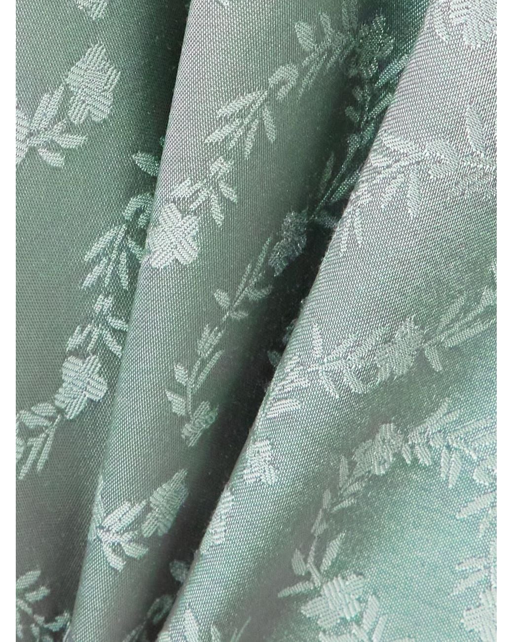 Doen Ginette Paneled Floral-Jacquard Satin Midi Dress in Green | Lyst