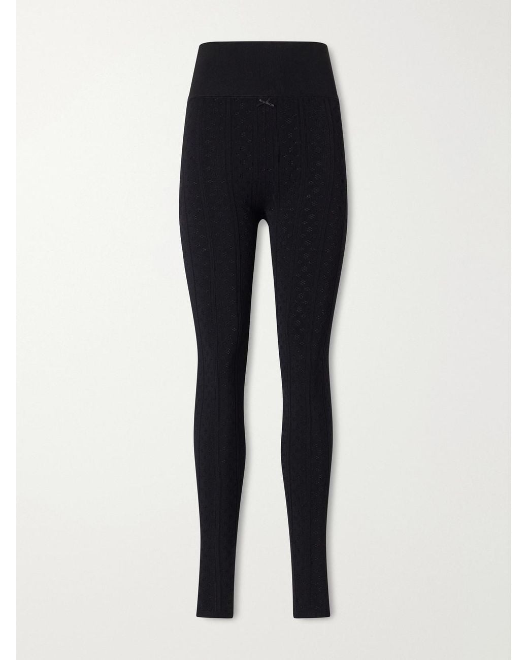 J.W. Anderson Blue Pointelle-Knit Stretch-Jersey Leggings