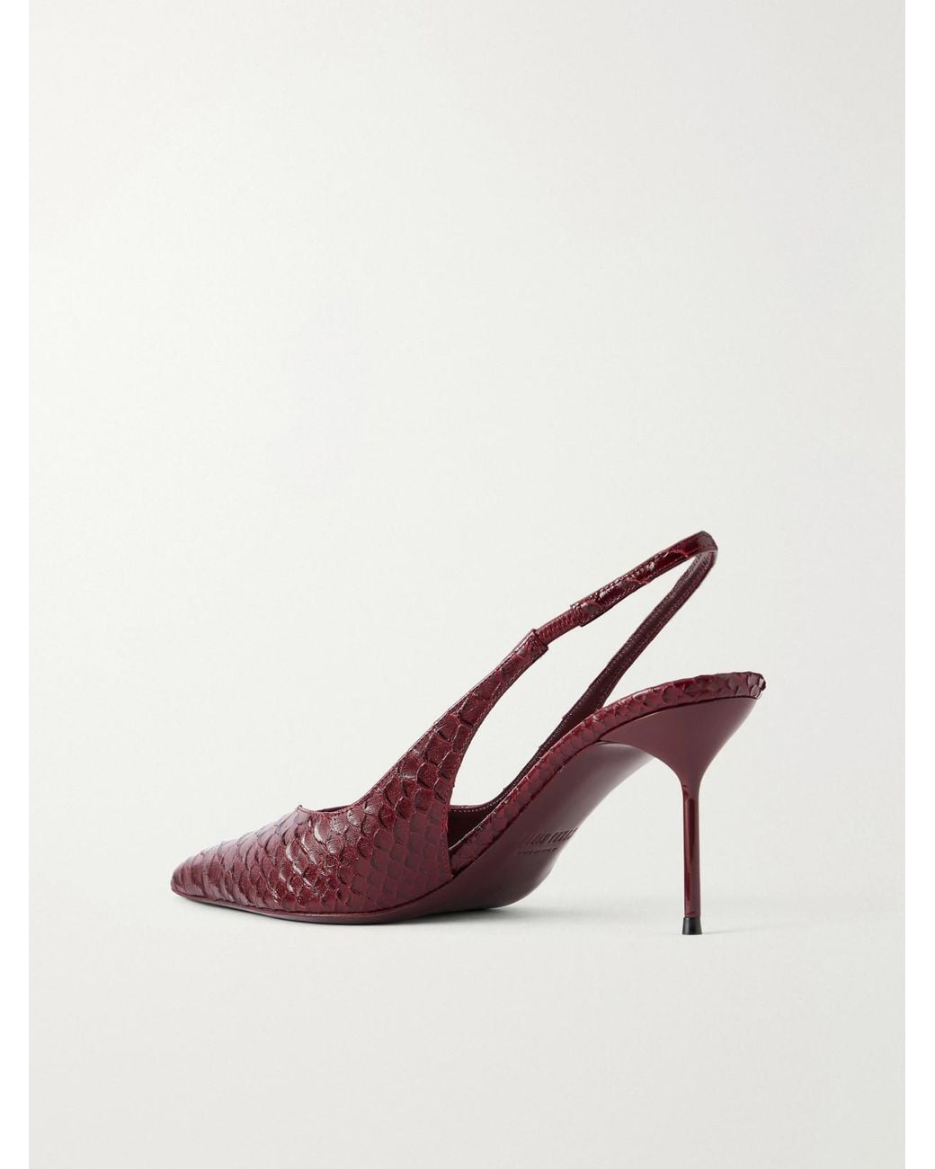 Paris Texas Pink Lidia 70 Snake-Effect Leather Slingback Pumps