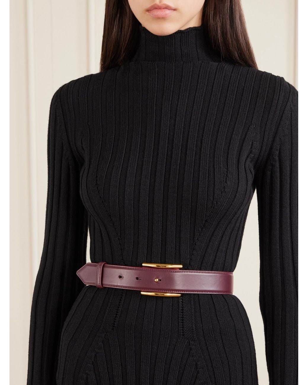 Alaïa Brown Embellished Leather Belt