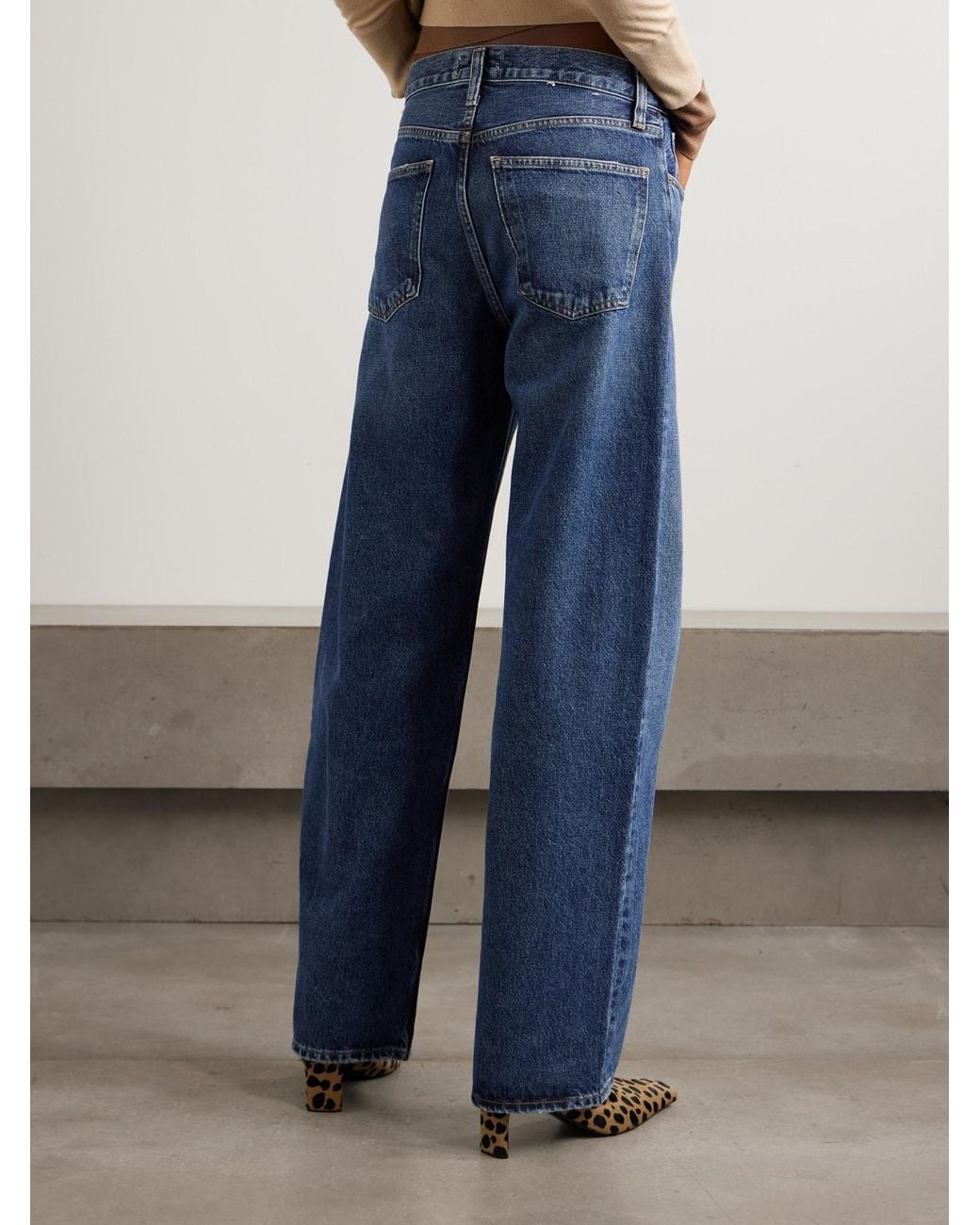 Agolde Blue Arc Long High-Rise Wide-Leg Jeans