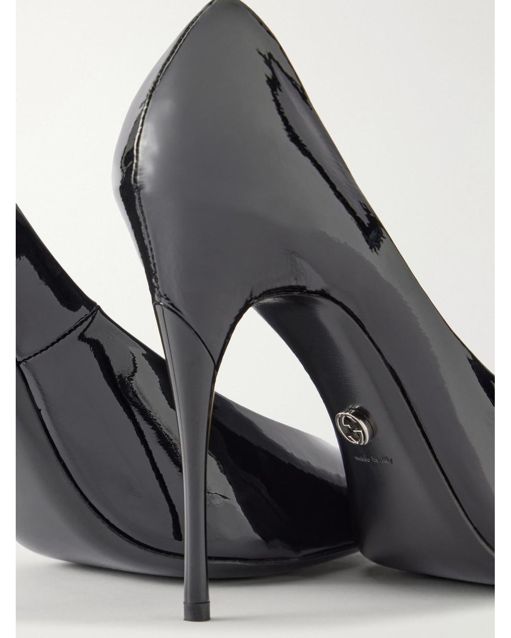 Gucci Black Sharp Patent-Leather Pumps