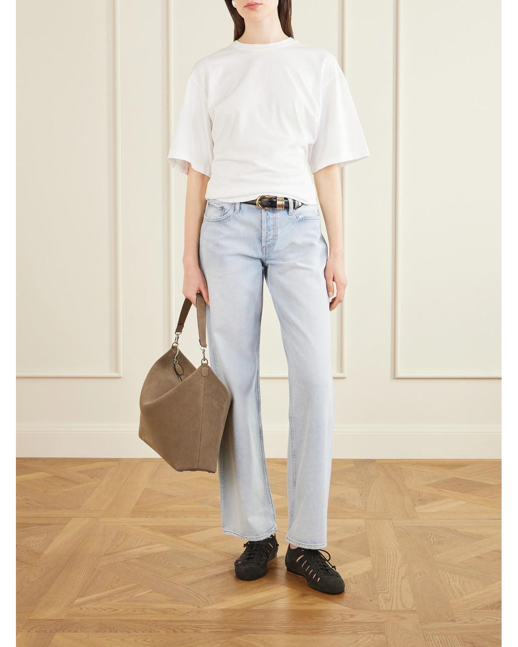 Agolde Blue Low Rise Loose Organic Flared Jeans