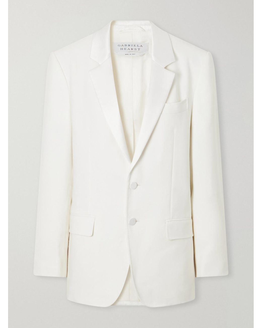 Gabriela Hearst White Ivy Wool-Woven Blazer