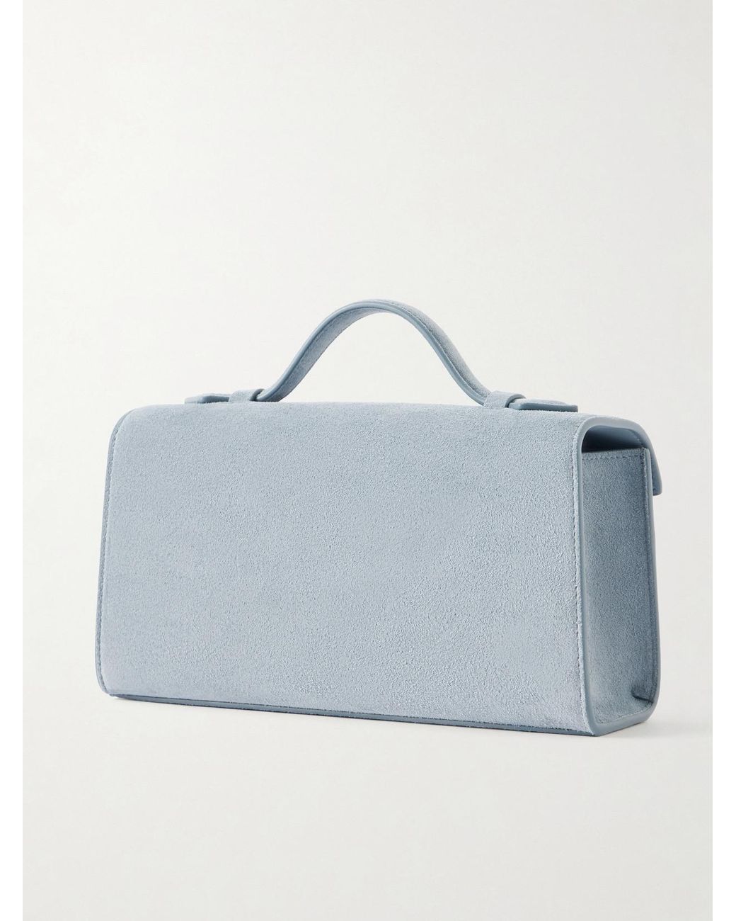 SAVETTE Blue Symmetry Pochette Suede Tote
