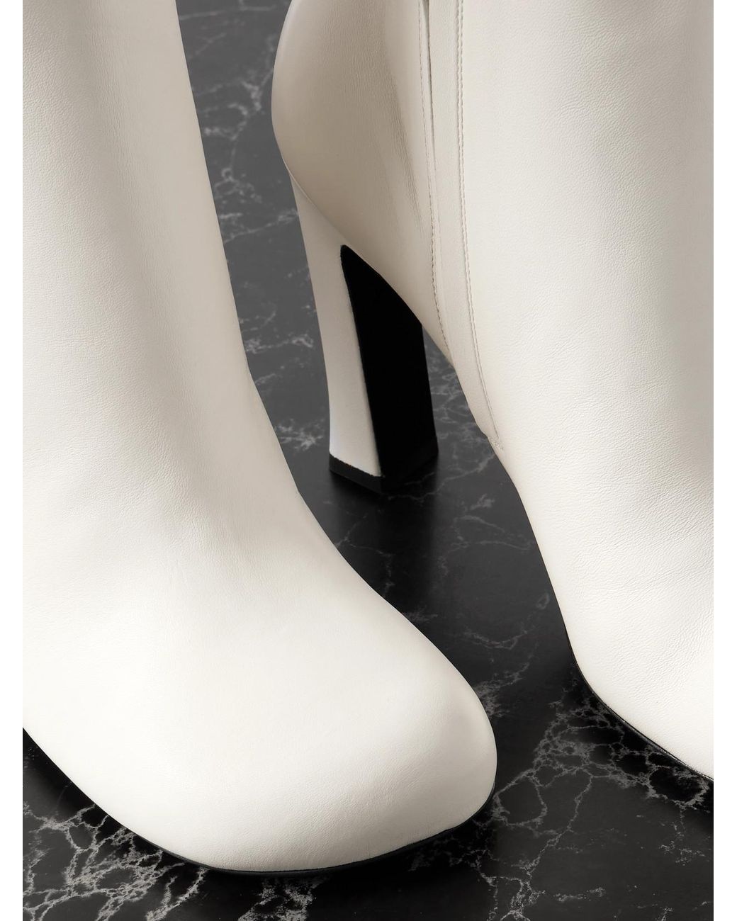 Bottega Veneta White Leather Ankle Boots