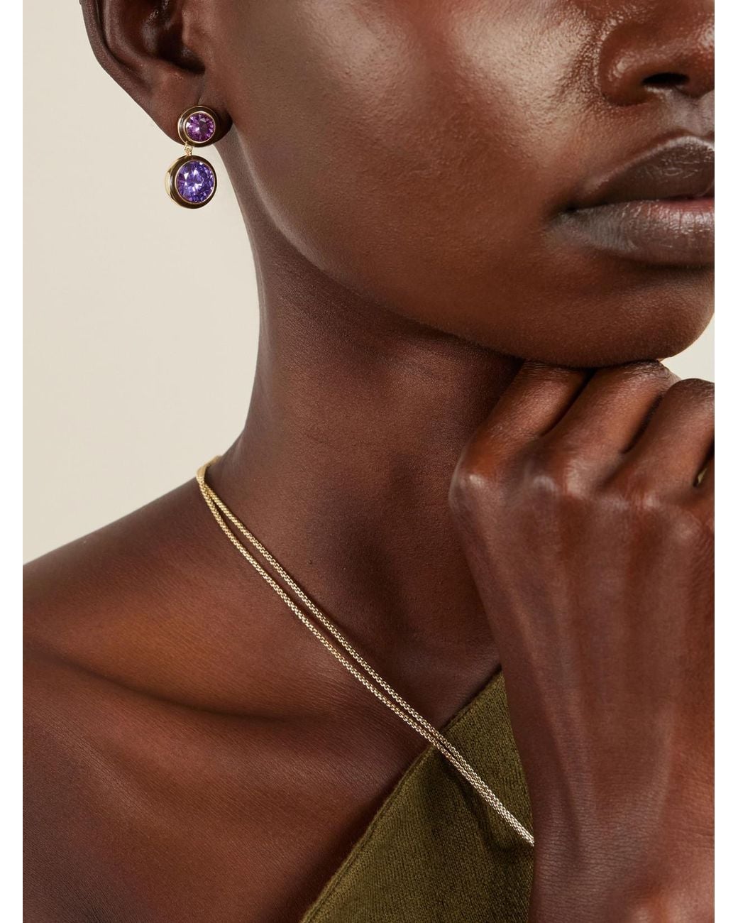 Roxanne Assoulin White The Cubic Double-Tone, Cubic Zirconia And Enamel Earrings