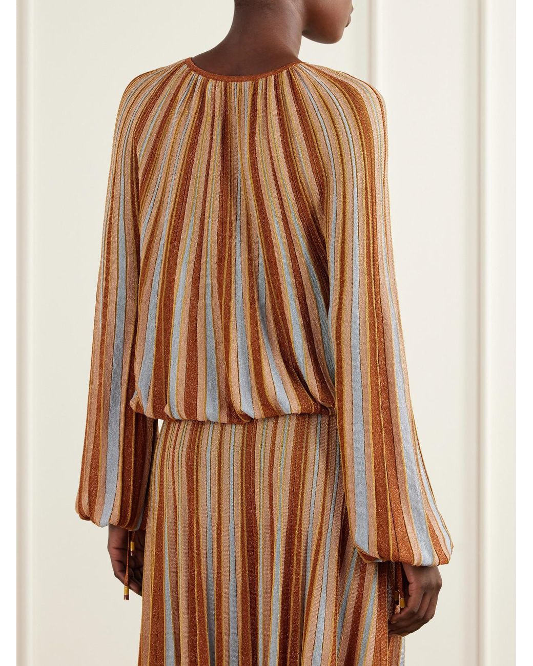 Zimmermann Brown Echo Striped Knitted Top