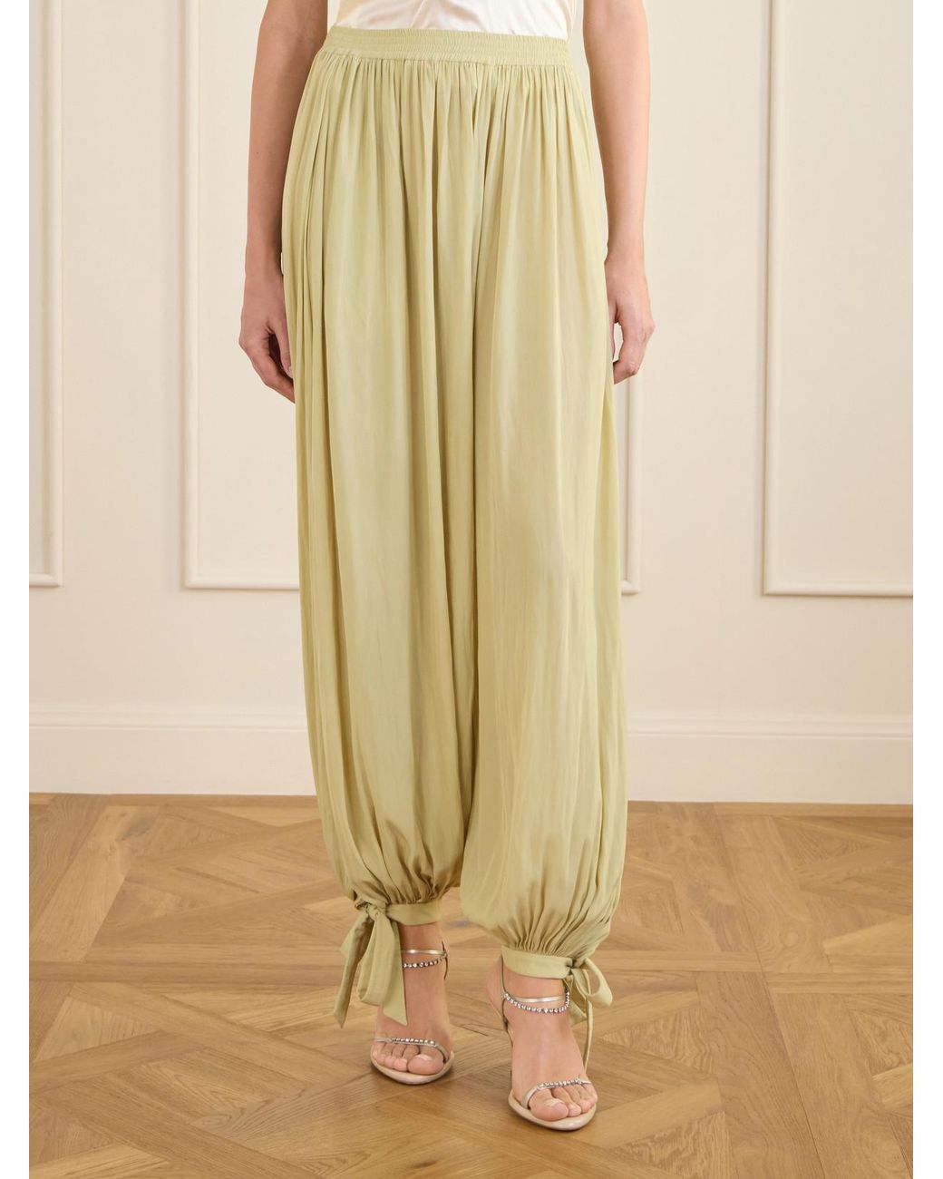 Chloé Metallic Satin Tapered Pants