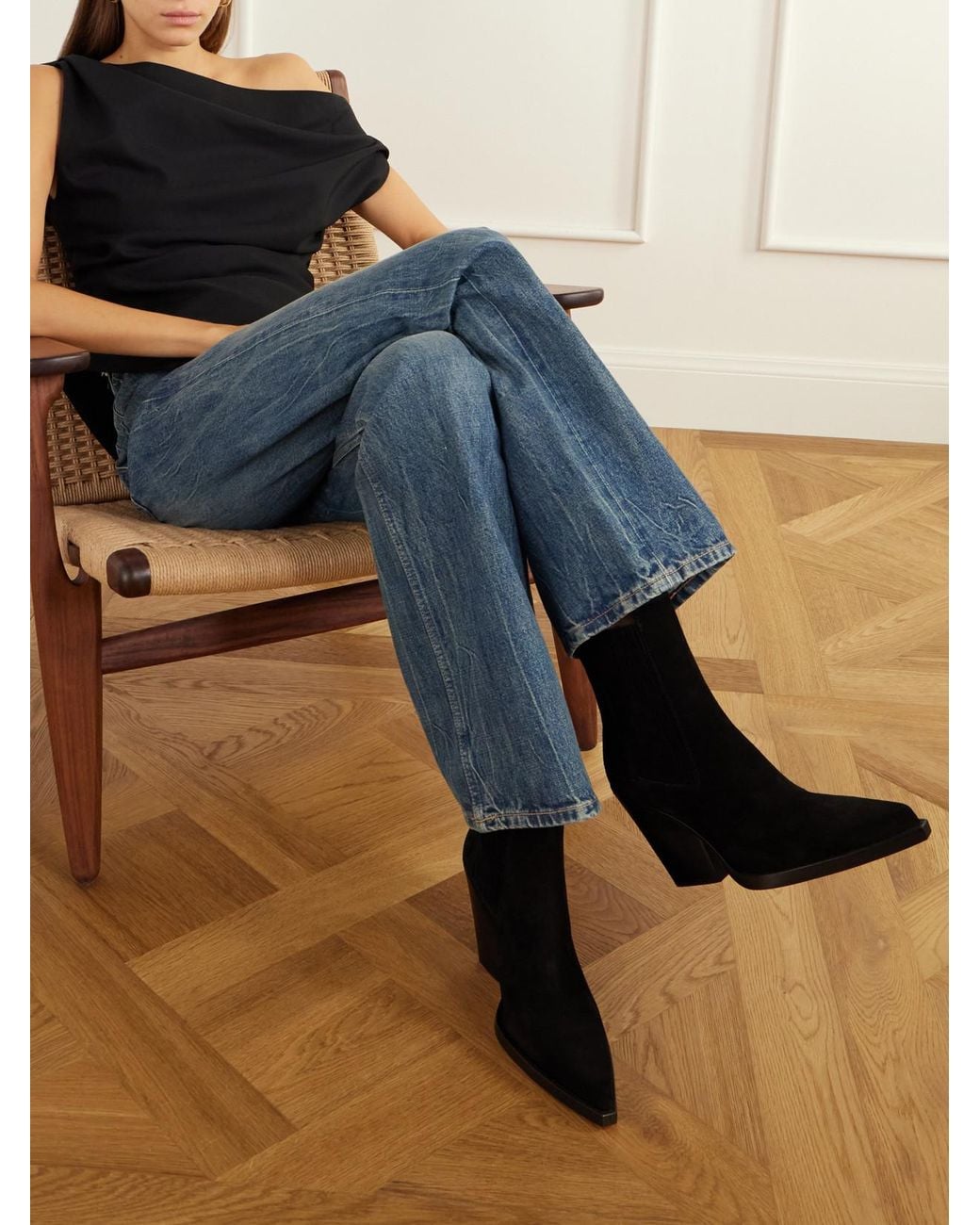 Paris Texas Black Dallas 100 Suede Ankle Boots