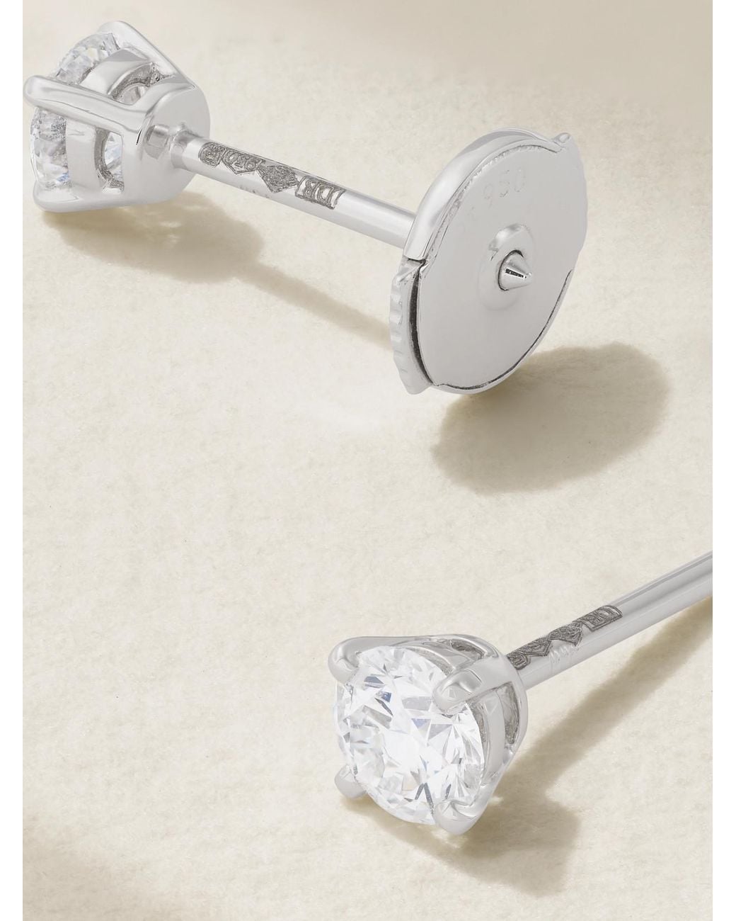 De Beers London Natural Db Classic Platinum Diamond Earrings