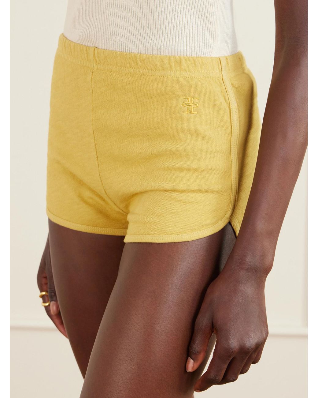 ÉTERNE Yellow Cotton-Jersey Shorts