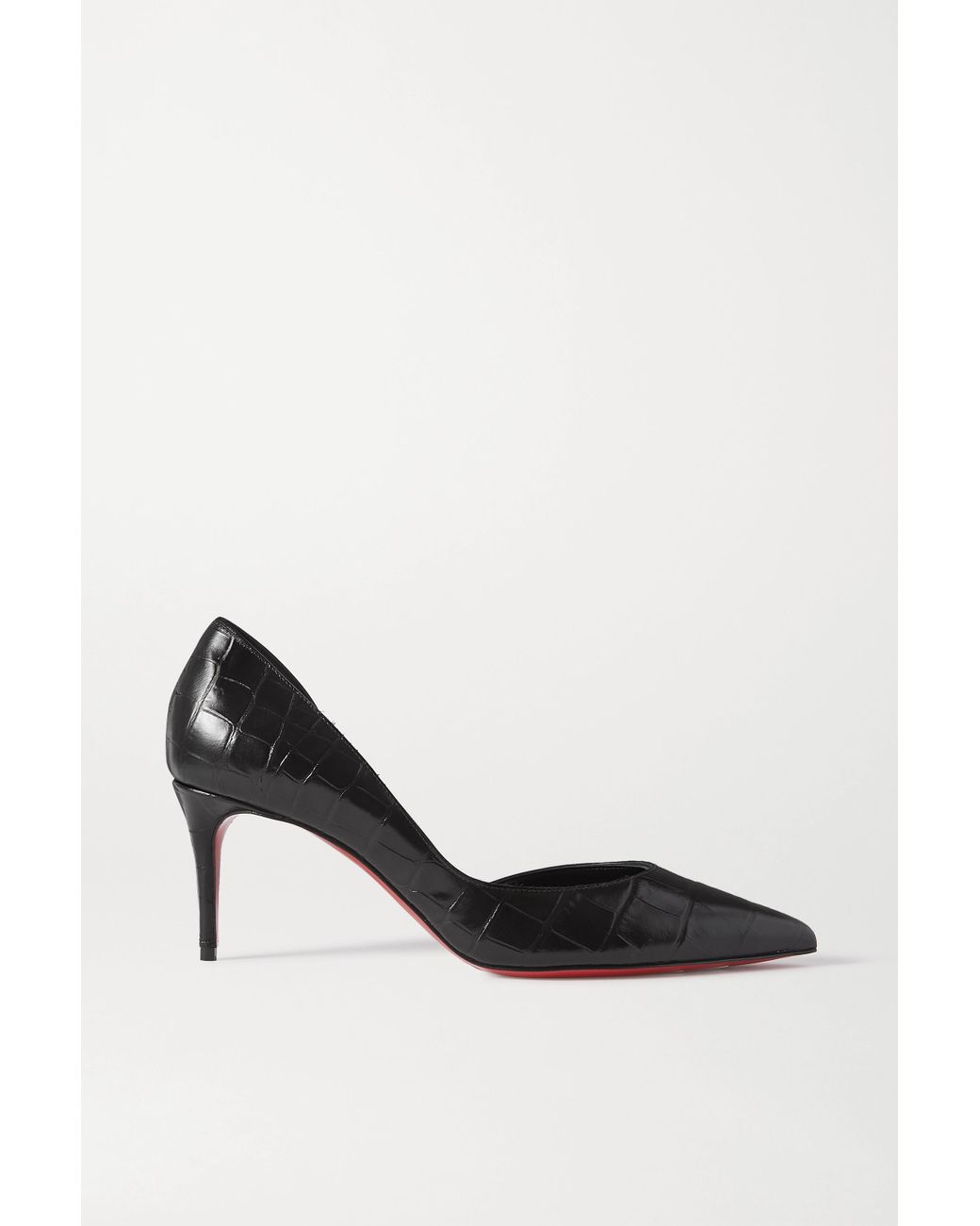 Christian Louboutin Iriza 70 Croc effect Leather Pumps in Black