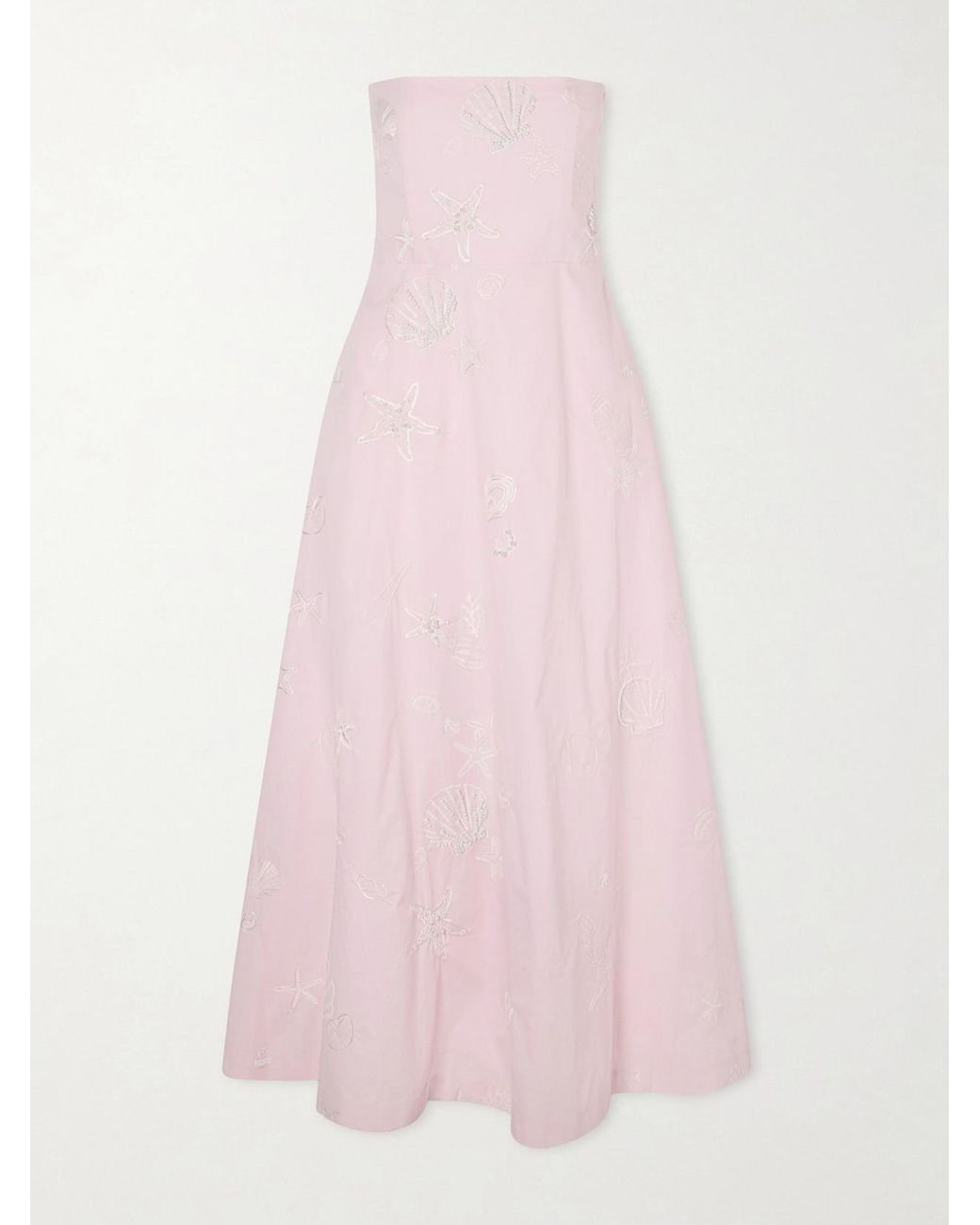 BERNADETTE Pink Odette Cotton Embroidered Dress