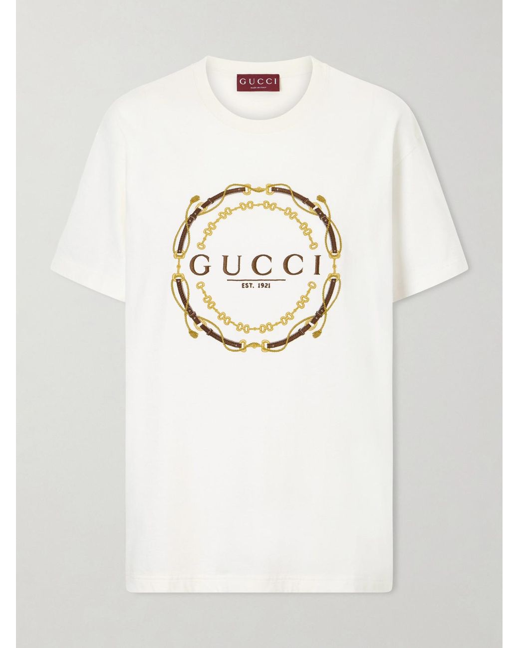 Gucci White Printed Jersey T-Shirt