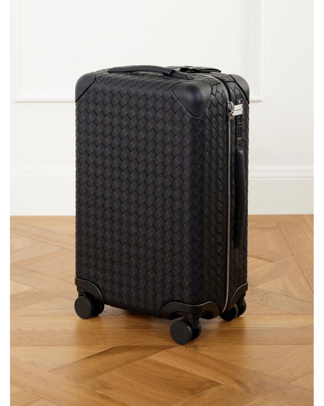 Bottega Veneta Black Odyssey Intrecciato Leather Suitcase