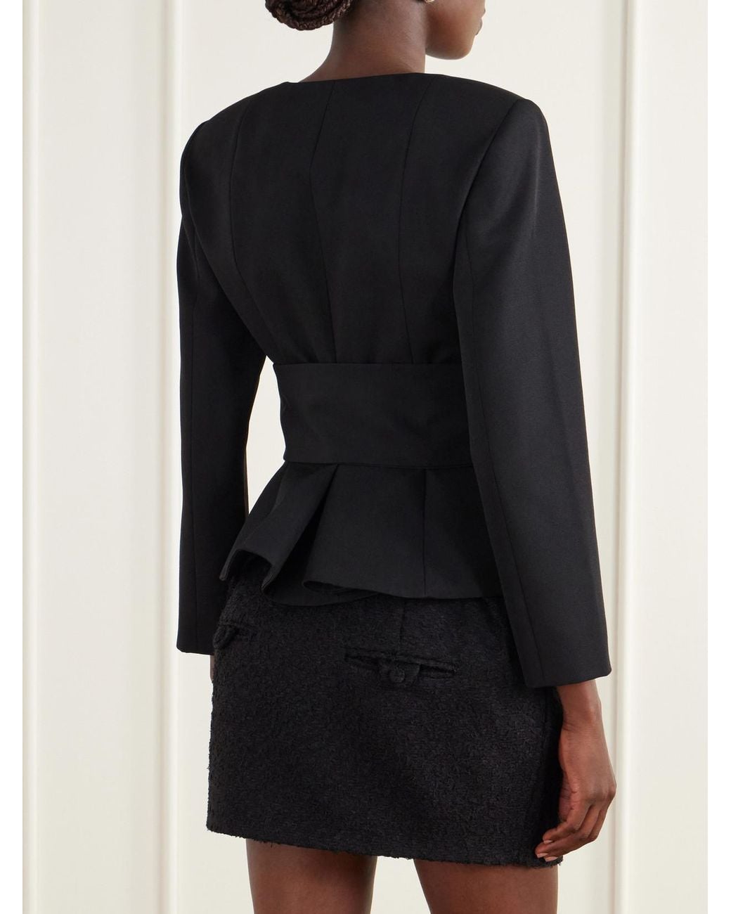 Jacquemus Black La Veste Miami Belted Wool-Crepe Blazer