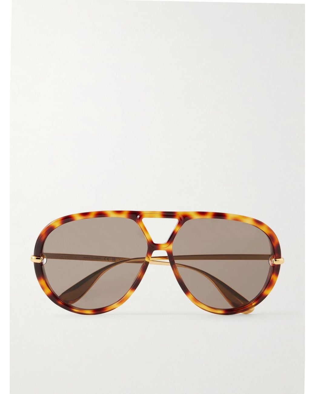 Bottega Veneta Multicolor Drop Aviator-Style Tortoiseshell Acetate Sunglasses